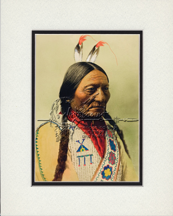 Sitting Bull Colorized Matted Print